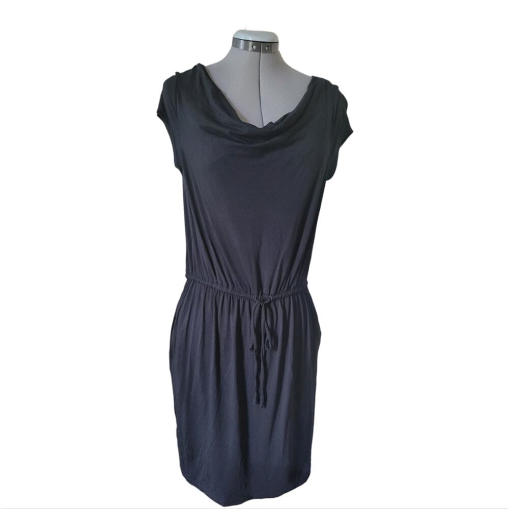 Cynthia Rowley Jersey Knit Cowl Neck Mini Dress Size Medium Black - Picture 3 of 7